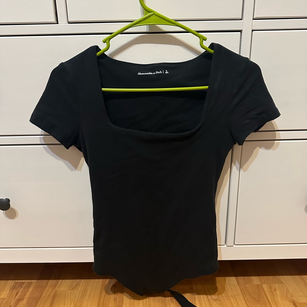 Abercrombie & Fitch Black Fitted Bodysuit